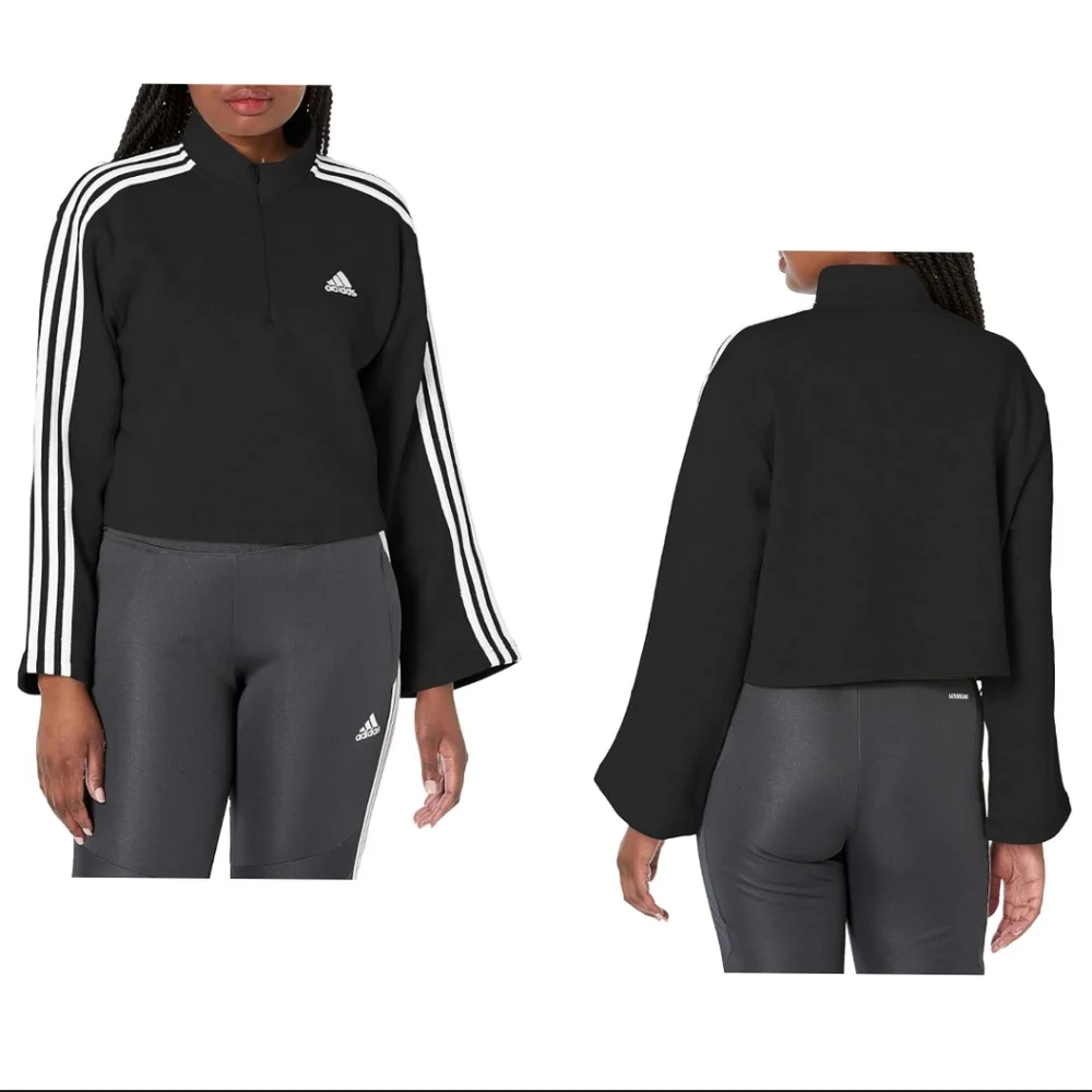 NWT Adidas Cropped Fleece - Picture 1 of 9
